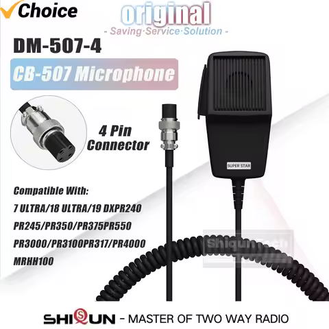 CB-507 Microphone 4 Pin Connector Mobile Car Radio Speaker Compatible with Cobra PR240 PR3000 Uniden