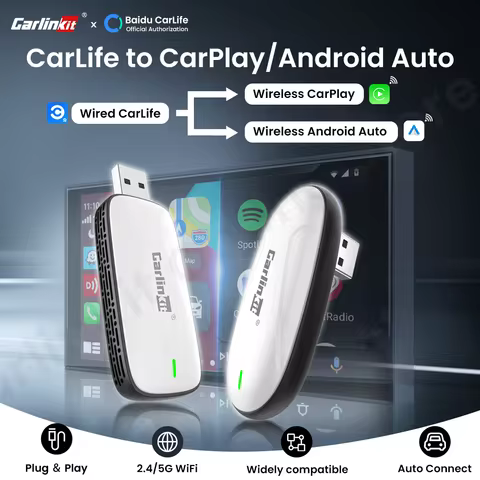 Carlinkit X1CA/X2CA Wired CarLife to Wireless CarPlay Android Auto Adapter Ble Wifi Car Intelligent