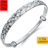 Push-Pull Style999Silver Jewelry Silver Bracelet Bangle Pure Silver Gypsophila Ethnic Style Pure Sil