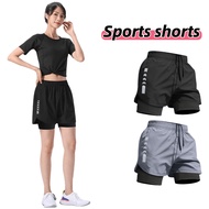 Men's sports shorts with cycling Taslan shorts 2 in 1 shorts pocket with zipper