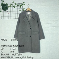 Dijual Coat Long Coat Bahan Wol Preloved 037 Limited