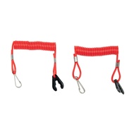 【Auto-parts】 2 Pcs Boat Outboard Engine-Motor Kill Stop Switch Safety-Lanyard Clip Set