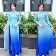 Peaceful blue youth union ao dai {all sizes S-4x} - Linh Dan Ao Dai