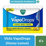 Vicks Vapo Drops Honey Lemon Menthol Lozenges 6's [Cough/Nose/Throat]