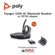 Plantronics VOYAGER 5200 UC Bluetooth Headset w/ BT 700 &amp; Charging Case