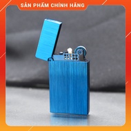 Hộp Quẹt Bật Lửa Dupont Xăng Đá DX10X Màu Xanh Xước - Dùng Xăng Bấc Đá Cao Cấp