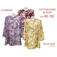 GLAMOUR Printed Cotton Crepe Blouse (size 42-52) 84414