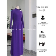 4-panel plain purple ao dai set, traditional chiffon ao dai, Autumn Ao Dai