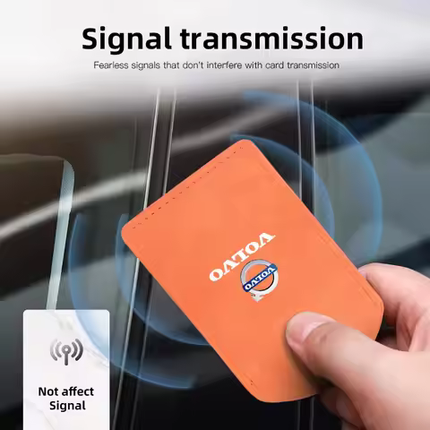 Suede Leather Car Smart NFC Card Key Case Protector Accessory For Volvo ES90 EC40 EX40 EM90 XC90 V90