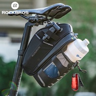 ROCKBROS Bike Saddle Bag Rainproof Big Capacity Folding Bike Water Bottle Bag Reflective Mountain Bike Storage Tail Bag Bike Accessories