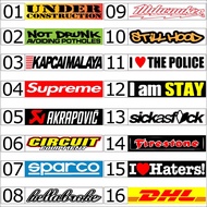 HT19  MURAH car sticker / motor sticker WATERPROOF high quality 1 PC SUPREME DHL I LOVE POLICE FIRES