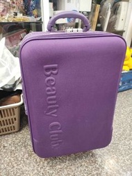 302*(有泛黃)Beauty Club 紫色 約18吋 布 行李箱