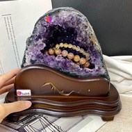 Lower Hole Deep Bracelet Degaussing 可 ️ Desktop Type Does Not Occupy Space Earth Geode Rare Crystal Cave Brazilian Amethyst ESPa+3.65kg