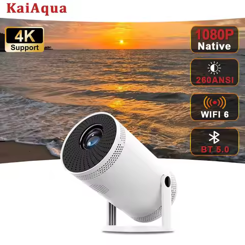 KaiAqua Auto Focus HDMI Projector Native 1080P 260ANSI 4K Wifi6 BT5.0 FY300 Allwinner H713 Home Cine
