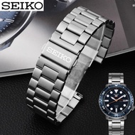 2024 High quality♝♞✐ 蔡-电子1 Seiko No. 5 Series Steel Watch Strap Thick Seiko Solid Stainless Steel Watch Chain Matte Brushed Scratch Resistant 20 22mm Men