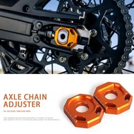 Orange With Logo Motorcycle Rear Axle Block Chain Adjuster Regulator Sliders Tensioner For 125 DUKE 