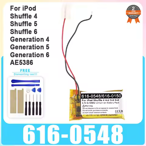 Brand-New 3.7V 616-0548 0.19Whr Player Battery For ipod Shuffle 4rd 5rd 6rd Generation 4 5 6 With To