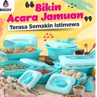 TEMPAT WADAH MAKAN PRASMANAN AQUAMARINE SERVING SET 16 PCS FREE