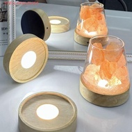 STELLARGLOW Wooden LED Light Base, Round INS Rechargeable Lamp Holder, Colorful Multicolor Energy-sa