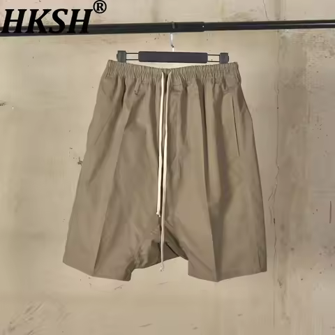 HKSH Spring Summer New Men Tide Dark Cotton Harem Drop-crotch Shorts Trendy Fashion Waste Land Capri