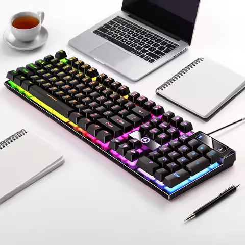YINDIAO K500 Wired Keyboard Gaming Laptop Desktops PC Computer Office Accessories Low Profile Gamer 