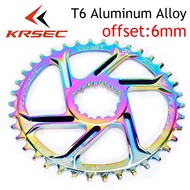 KRSEC Bike Chain Ring GXP Chainring Aluminum Alloy Mountain Bike Chain Ring 32T/34T/36T/38T Bike Chainwheel Offset 6mm Bike Crankset Parts