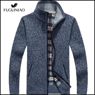 Mens Sweater Cardigan Jacket Casual Sweater Zipper Design Patchwork Sweater Coat Winter Mens Sweater