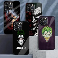 joker 02 Tempered Glass Phone Case For IPhone 15 14 13 12 11 Pro XS Max Plus Mini X XR 8 7 6s SE2/3 