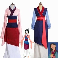 【Ready Stock】Plus Size Kid Adult Women Movie Mulan Traditional Kimono Dress For Kids Girl Clothes Ou