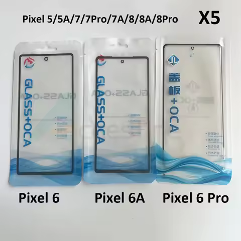 5PCS 2 in 1 Front Outer Glass OCA Film Replacement for Google Pixel 9 Pro XL 8 Pro 8A 7A 6A 7 6 5 5A