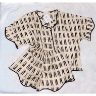 Pajamas, satin silk home wear, batwing shorts