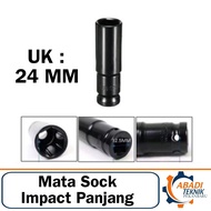 MATA Socket Eye Wrench Socket Impact Connector Length 1/ 2 Inch Deep Wall Long 24 mm 24mm