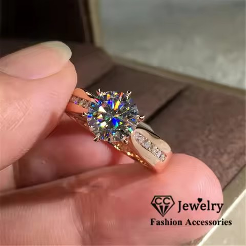 CC Rings For Women Classic Fine Jewelry Bridal Wedding Cubic Zirconia Engagement Princess Ring Drop 