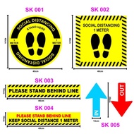 SOP Social Distance Floor Sticker / Floor Sticker Covid-19 SOP Guideline Poster
