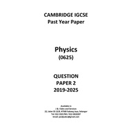 IGCSE Physics (0625) Past Year Paper 2019-2025