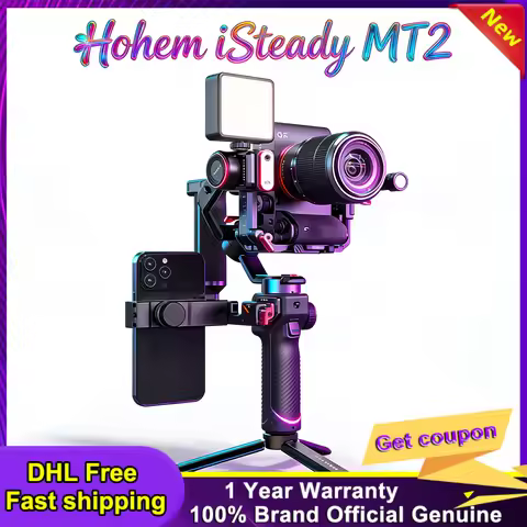Hohem iSteady MT2 Handheld Gimbal Stabilizer With Fill Light AI Track 4 in 1 For Mobile Phone Card A
