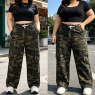 S~5XL camouflage Pants retro baggy high street hiphop loose straight floor-length jeans