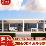 Aluminium Alloy Gazebo Perkhemahan Kalis Air Rumah Jerami Flip Louver Pintu Lipat Gazebo Kayu Gazebo