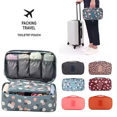 Women's Waterproof Travel Underwear Storage Bag Portable Clothing Pants Bra Organizer Socks Packing 