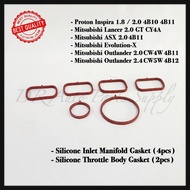 PROTON INSPIRA 4B10 4B11 MITSUBISHI LANCER ASX EVOLUTION OUTLANDER SILICONE INLET MANIFOLD GASKET / 