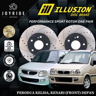 ILLUSION PERODUA KELISA, KENARI FRONT (DEPAN) PERFORMANCE SPORT & DRILL DISC BRAKE ROTOR