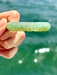 天然緬甸翡翠A貨貔貅綠帶黃翡手鐲