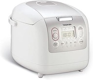 Toshiba White 4.0mm Thickness Copper Forged Pot with Nonstick Coating Electric IH Rice Cooker, 1.8L, RC-18NMFEIS