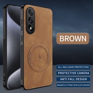 Leather Texture Wireless Charging Magnetic Case For OnePlus Nord 5 Nord 5 CE5 5G ShockProof Phone Co