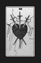 Three of Swords - Tarot Card Notebook (Dark Ed.): A5 Ruled Lined Journal Diary Sketchbook Notebook -