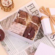 1 Pc/2pcs/4pcs,Christmas Gift, DIY Bear Coffee Bean Candle Gift Box, Aromatherapy Candle Set Gift Bo
