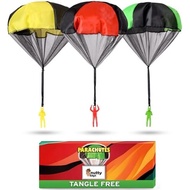 nutty toys Parachute Toys for Kids - Tangle Free Outdoor Flying Parachute Men, Top Indoor & Outside 