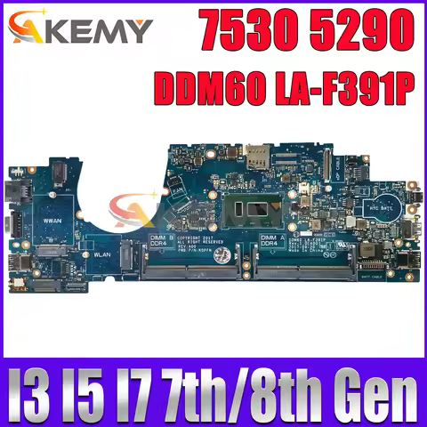 For DELL Latitude 5290 7530 LA-F391P Mainboard Laptop Motherboard High Performance i3 i5 i7 100% Tes