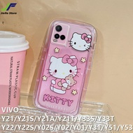 JieFie เคสโทรศัพท์เฮลโลคิตตี้น่ารักสำหรับ VIVO Y21 / Y21S / Y22 / Y22S / Y21A / Y21T / Y02S / Y33S / Y33T / Y53S / Y31 / Y51 / Y02/Y01การ์ตูน Kuromi อบเชย Pochacco เคสคู่ซองนุ่มกันกระแทกโทรศัพท์ผ้าคลุม