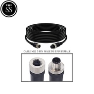 Cable M12 8 pin Male to 8 pin Female 24 AWG / straight Connector Cable 8 pin MF (10 meters A code)